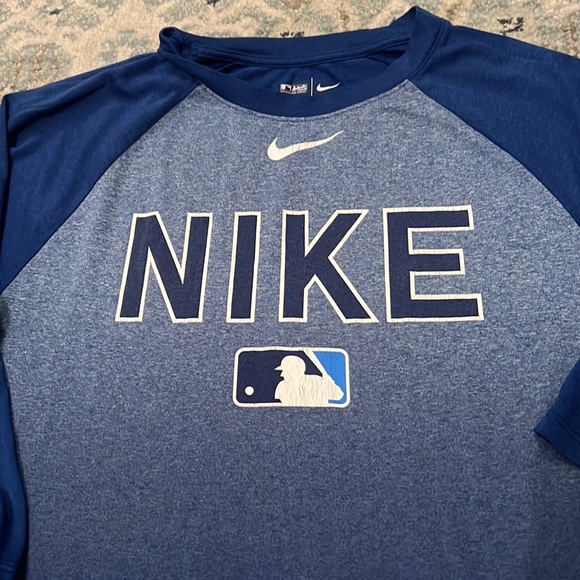 Mens MLB The Nike Athletic Cut Dri-Fit Tee | Medium, Blue - Picture 2 of 8